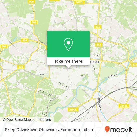 Sklep Odzieżowo-Obuwniczy Euromoda, ulica Krakowskie Przedmiescie 55 20-076 Lublin map