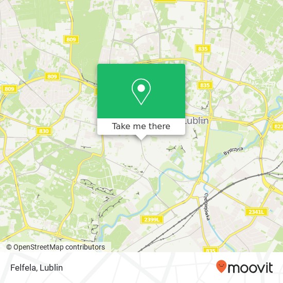 Felfela, ulica Sadowa 12 20-027 Lublin map