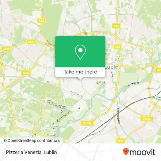 Карта Pizzeria Venezia, ulica Marii Sklodowskiej-Curie 2 20-029 Lublin