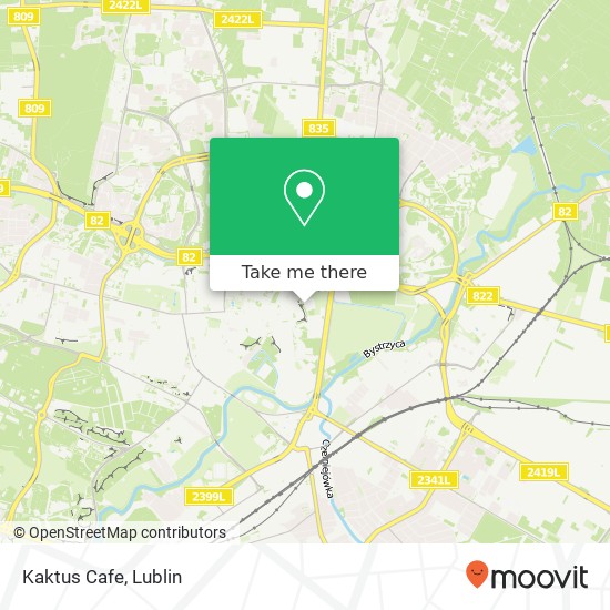 Карта Kaktus Cafe, ulica Podwale 20-100 Lublin