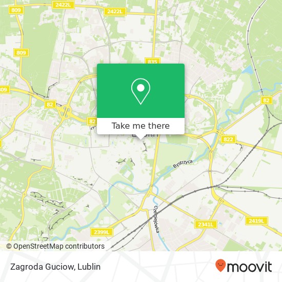 Карта Zagroda Guciow, ulica Grodzka Lublin