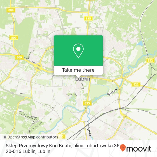 Sklep Przemysłowy Koc Beata, ulica Lubartowska 35 20-016 Lublin map