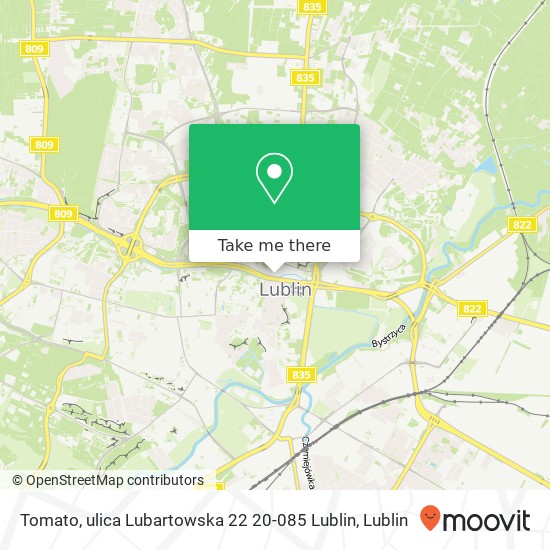 Tomato, ulica Lubartowska 22 20-085 Lublin map