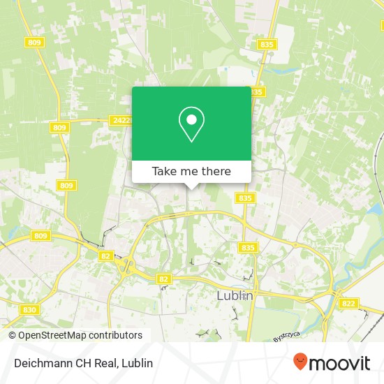 Карта Deichmann CH Real, ulica Witolda Chodzki 14 20-093 Lublin