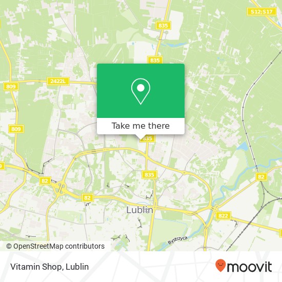 Карта Vitamin Shop, aleja Spoldzielczosci Pracy 20-147 Lublin