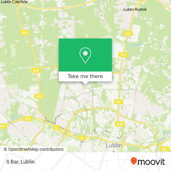 Карта S Bar, ulica Szwajcarska 7 20-883 Lublin