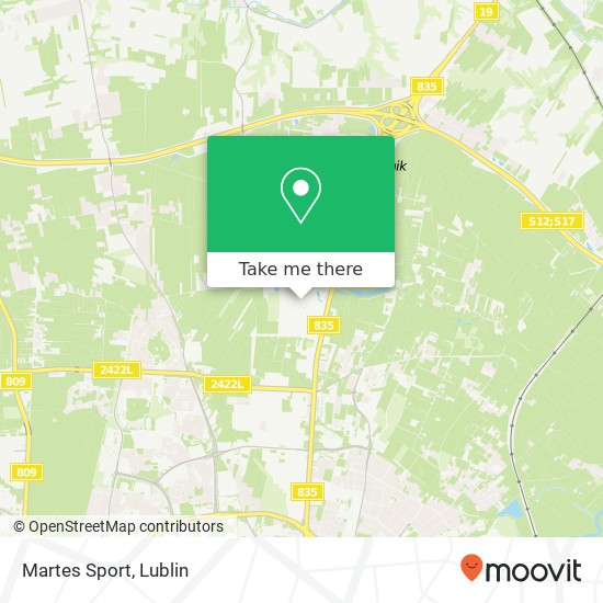 Martes Sport, aleja Spoldzielczosci Pracy 88 20-149 Lublin map