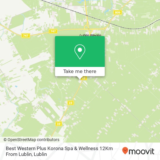 Карта Best Western Plus Korona Spa & Wellness 12Km From Lublin