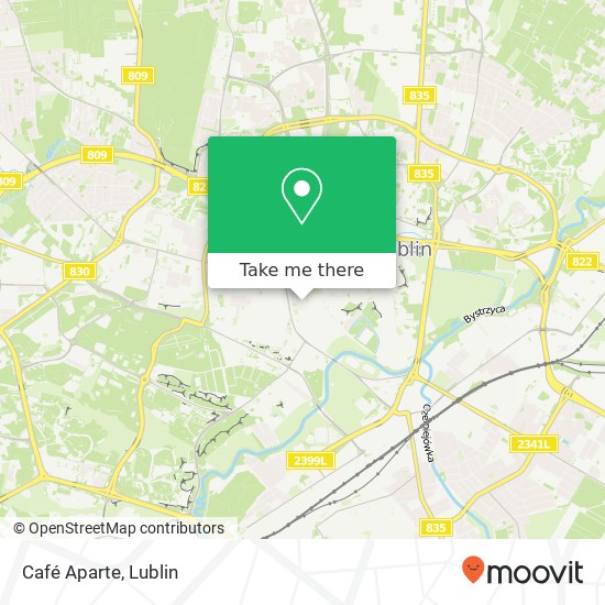 Карта Café Aparte, ulica Okopowa 14 20-022 Lublin