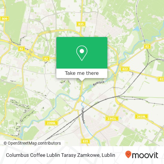 Карта Columbus Coffee Lublin Tarasy Zamkowe, aleja Unii Lubelskiej 20-108 Lublin