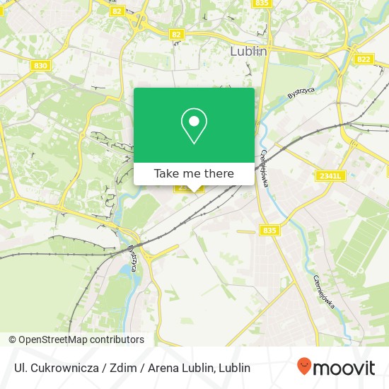 Ul. Cukrownicza / Zdim / Arena Lublin map