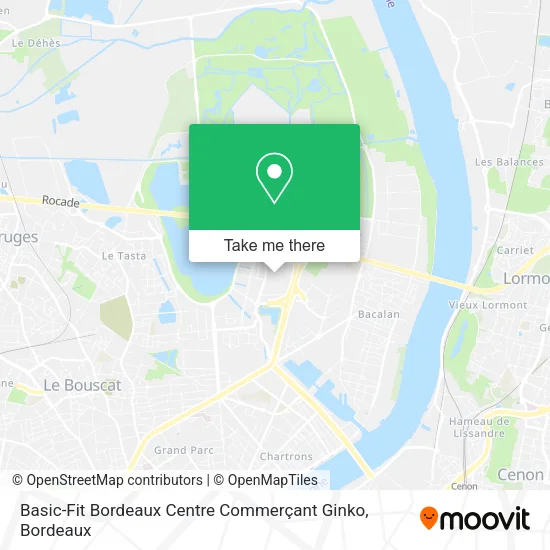 Basic-Fit Bordeaux Centre Commerçant Ginko map