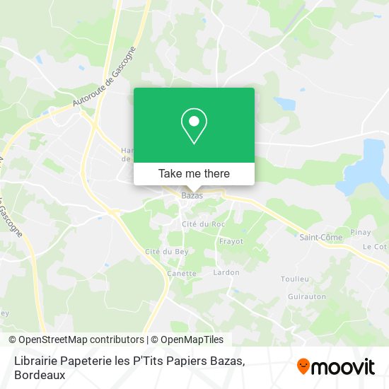 Librairie Papeterie les P'Tits Papiers Bazas map