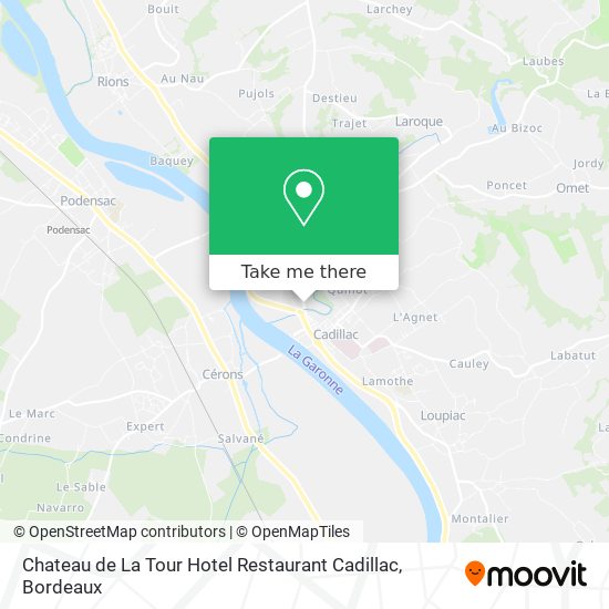 Chateau de La Tour Hotel Restaurant Cadillac map