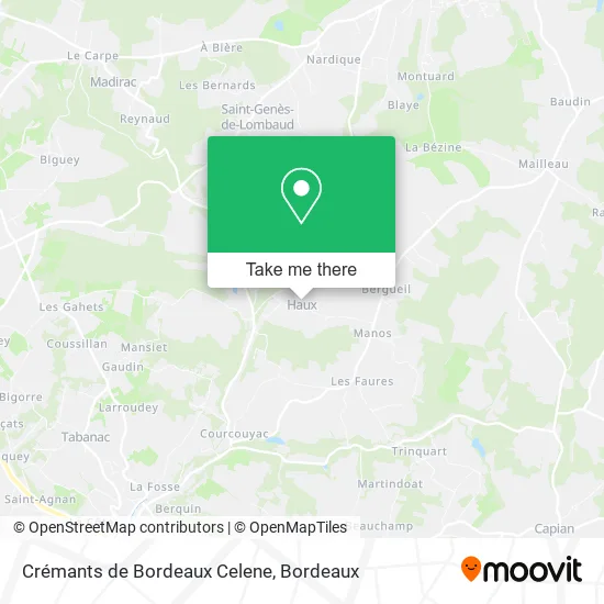 Crémants de Bordeaux Celene map