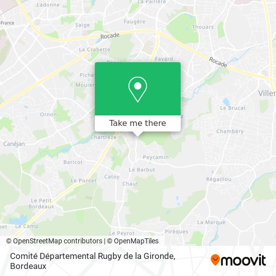 Mapa Comité Départemental Rugby de la Gironde