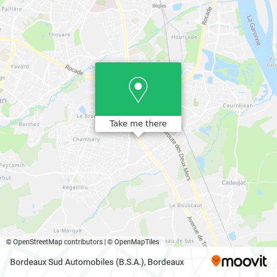 Bordeaux Sud Automobiles (B.S.A.) map