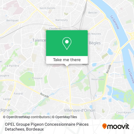 OPEL Groupe Pigeon Concessionnaire Pièces Detachees map