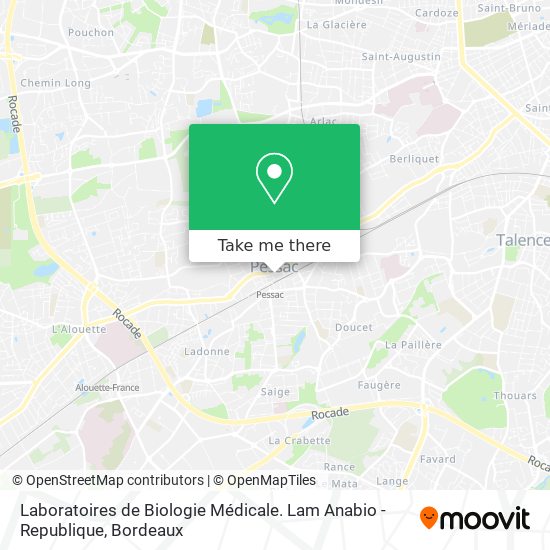 Mapa Laboratoires de Biologie Médicale. Lam Anabio - Republique