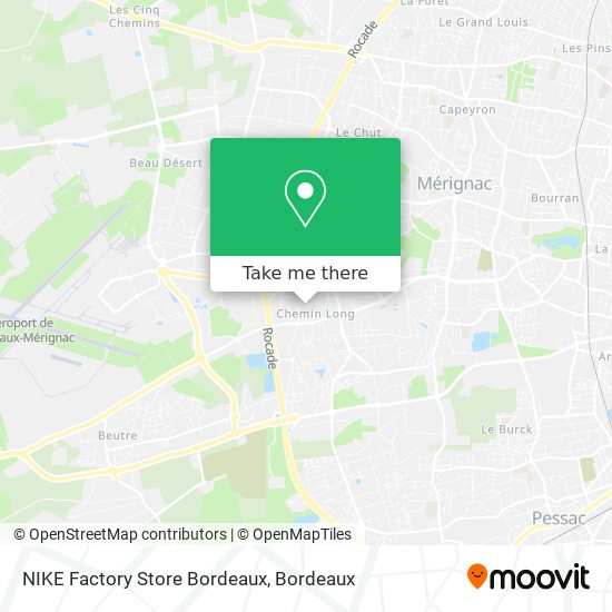 NIKE Factory Store Bordeaux map