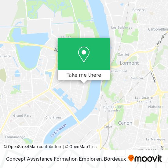 Concept Assistance Formation Emploi en map