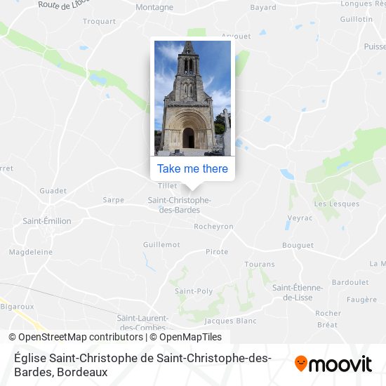 Mapa Église Saint-Christophe de Saint-Christophe-des-Bardes