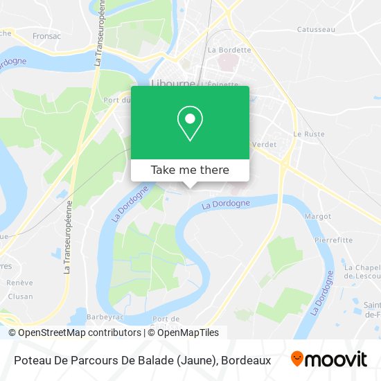 Mapa Poteau De Parcours De Balade (Jaune)