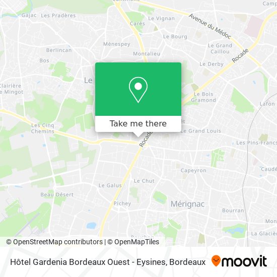 Hôtel Gardenia Bordeaux Ouest - Eysines map