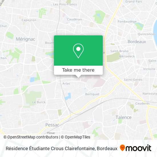 Résidence Étudiante Crous Clairefontaine map