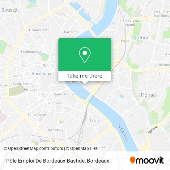 Pôle Emploi De Bordeaux-Bastide map