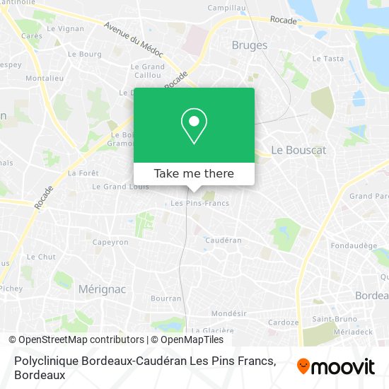 Polyclinique Bordeaux-Caudéran Les Pins Francs map