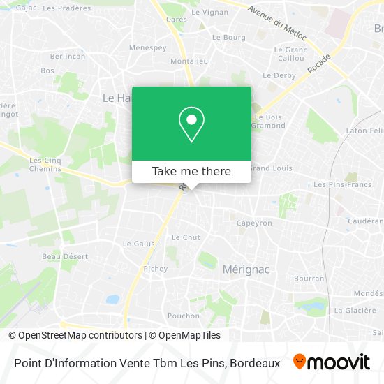 Point D'Information Vente Tbm Les Pins map