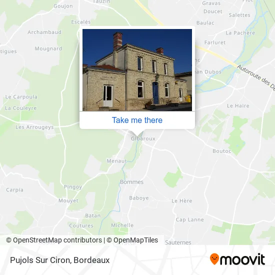 Pujols Sur Ciron map