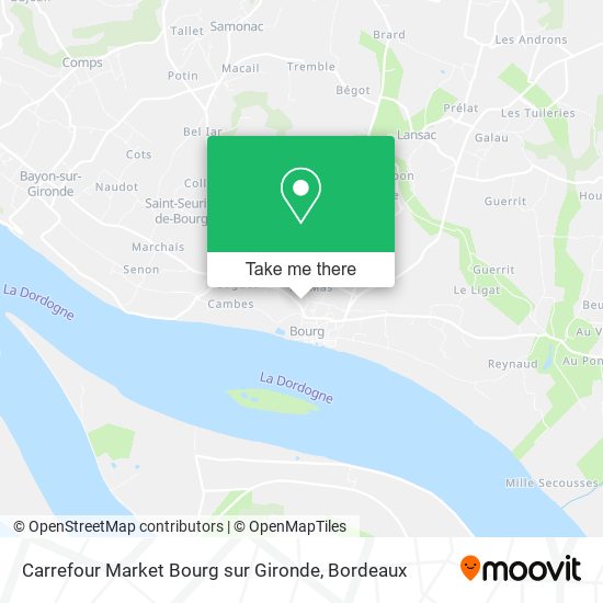 Carrefour Market Bourg sur Gironde map