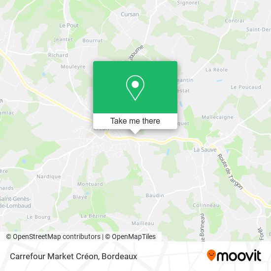 Carrefour Market Créon map
