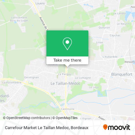 Carrefour Market Le Taillan Medoc map