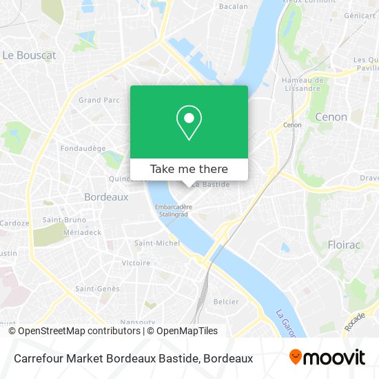 Carrefour Market Bordeaux Bastide map