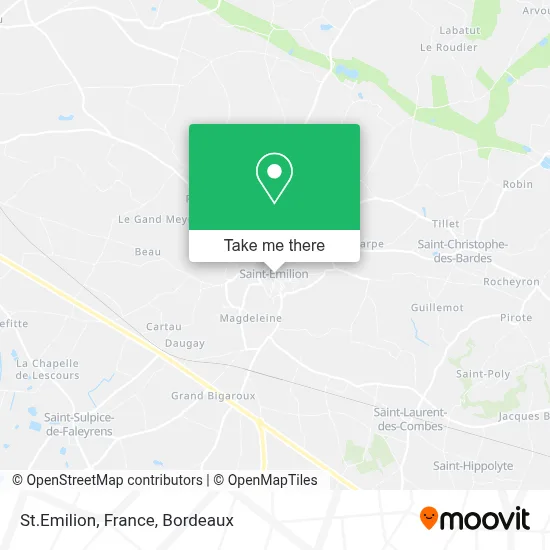 St.Emilion, France map