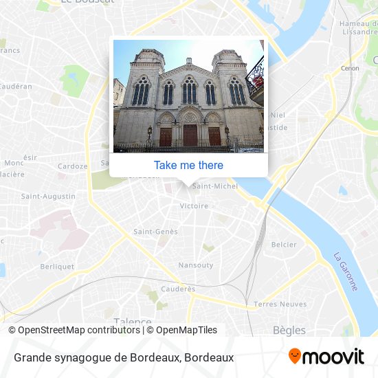 Mapa Grande synagogue de Bordeaux