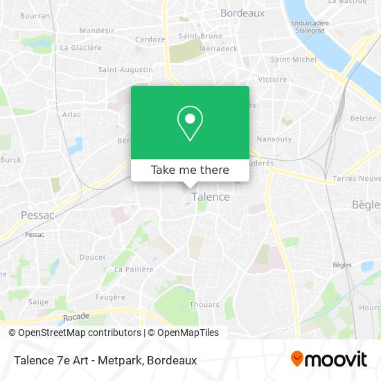 Talence 7e Art - Metpark map