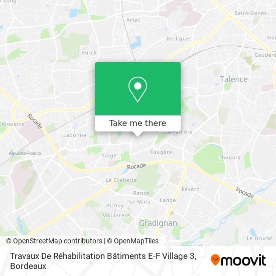 Travaux De Réhabilitation Bâtiments E-F Village 3 map