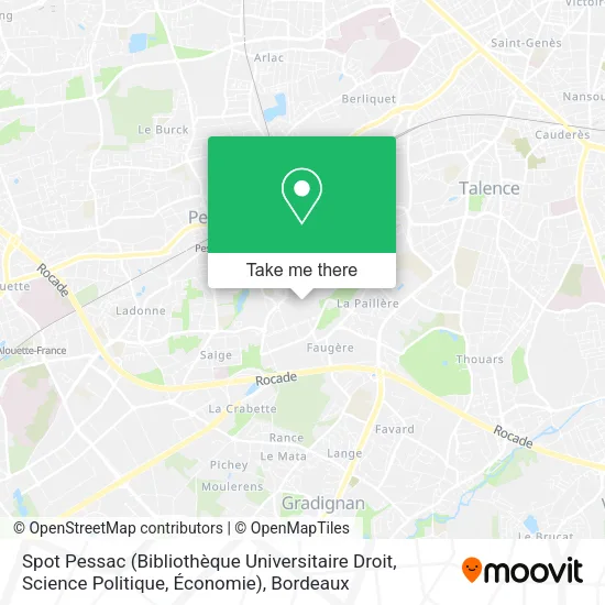 Spot Pessac (Bibliothèque Universitaire Droit, Science Politique, Économie) map