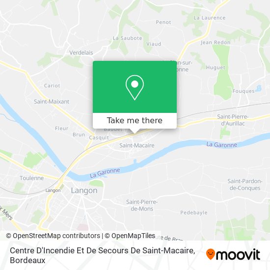 Mapa Centre D'Incendie Et De Secours De Saint-Macaire
