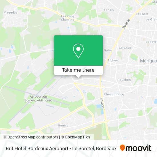 Brit Hôtel Bordeaux Aéroport - Le Soretel map