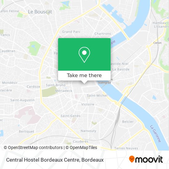 Central Hostel Bordeaux Centre map
