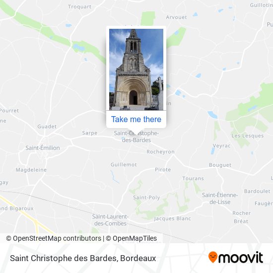 Mapa Saint Christophe des Bardes