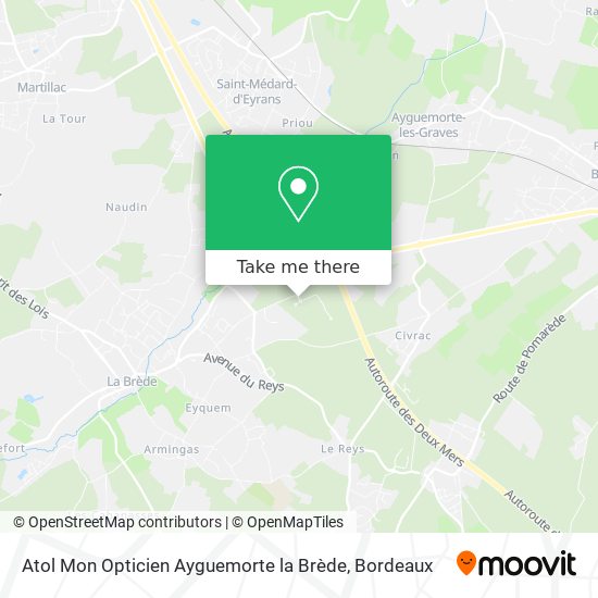 Atol Mon Opticien Ayguemorte la Brède map