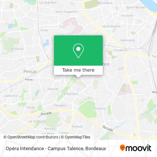 Opéra Intendance - Campus Talence map