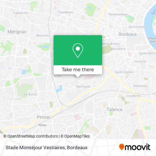 Stade Monséjour Vestiaires map