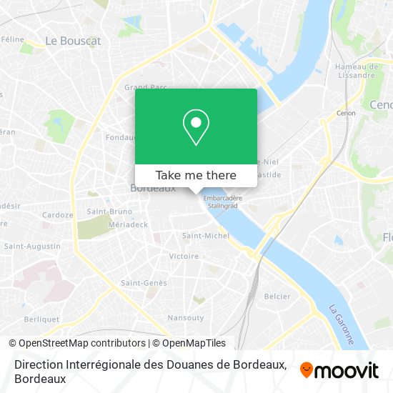 Direction Interrégionale des Douanes de Bordeaux map